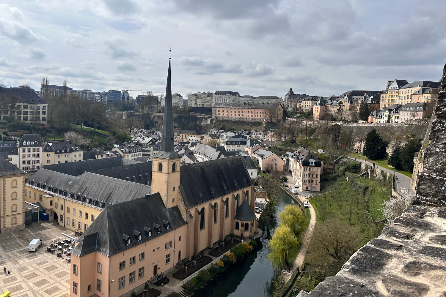Adolphe Bridge from below, or the Old Town panorama over the Pétrusse Valley